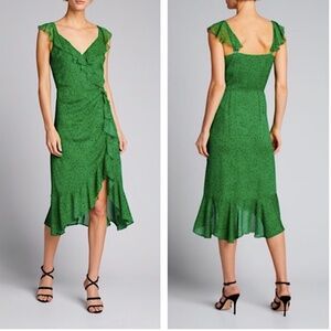 Veronica Beard Amal Ruffled Floral-Printed Silk-Chiffon Midi Dress